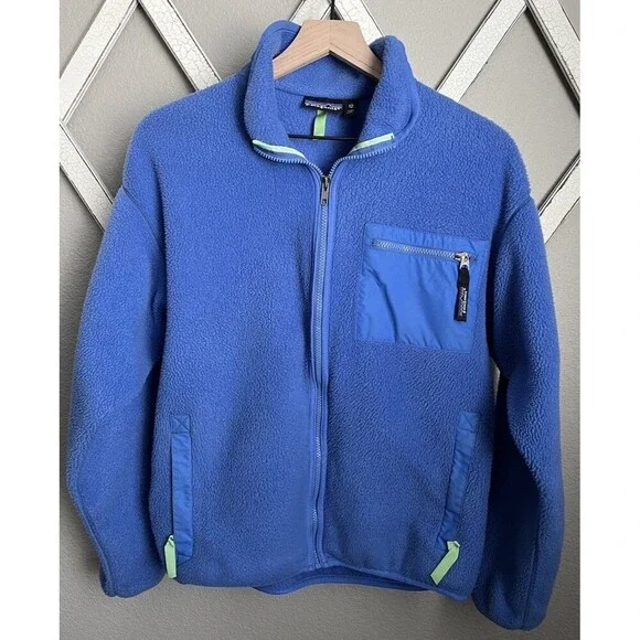 Vintage Patagonia Women’s 12 Full Zip Fleece Jacket Blue - Made in USA - Picture 1 of 8